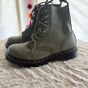 Doc Martens Olive Green Lace-Up Boots